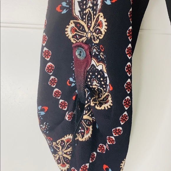 Black Gipsy Print Mini Deep V Romper - Picture 3 of 5